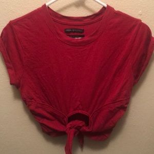 Red crop top tee